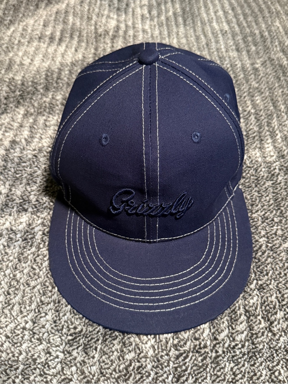 Grizzly Navy Embroidered 6-Panel Cap
